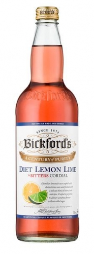 Bickfords DIET Lemon Lime Bitters Cordial 750mlx12* (BOX)