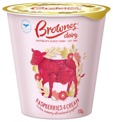 170gm Raspberry Cream Yoghurt - Brownes