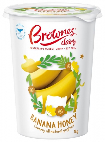 1kg Banana Honey Yoghurt - Brownes
