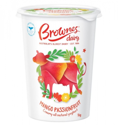 1kg Mango Passionfruit Yoghurt - Brownes