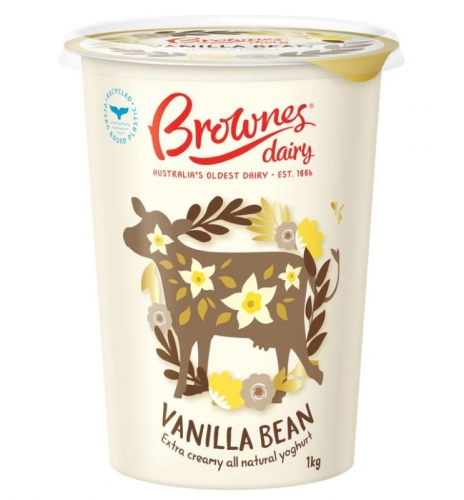 1kg Vanilla Yoghurt - Brownes