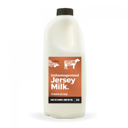 2 litre UNHOMOGENISED milk - Gippsland Jersey